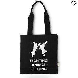 ♣️LUSH- Fighting Animal Testing Black Tote Bag, NWOT